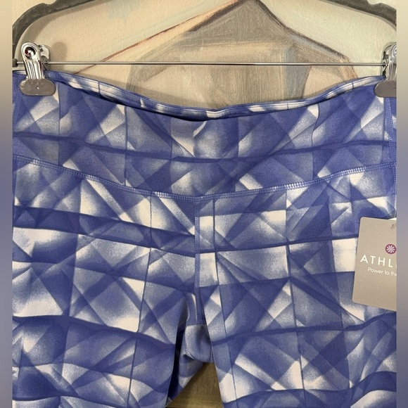 ATHLETA Diamond Chaturanga Knicker Legging Blue White NWT Size XL - Picture 3 of 9